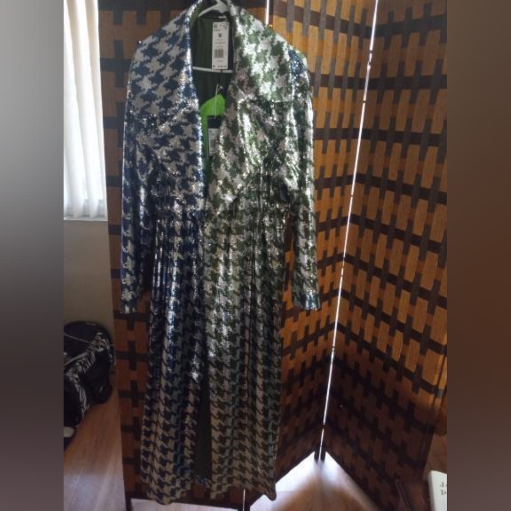 Ivy park Long sequin houndstooth trench